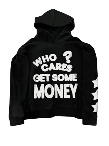 Men's Oversized Hoodie Letter Graphic Long Sleeve Hooded Sweatshirts Drop Shoulder Pullover Tops