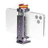 Metal Phone Tripod Mount with Rotatable Cold Shoe, Arca Port Smartphone Tripod Holder Compatible iPh