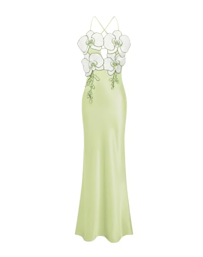 JW PEI Women's Orchid Embroidered Dress - Light Green/Ivory
