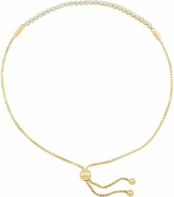 Diamond2Deal 14k Yellow Gold 1/2 CTW Natural Diamond Bolo Bracelet