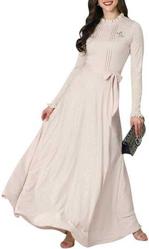 Image of KOH KOH Womens Long Sleeve Elegant Pockets Fall Winter Evening Maxi Dress