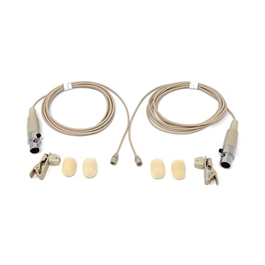 Pair of Lavalier Lapel Mics w/ 4 pin Mini XLR TA4F for Shure Wireless
