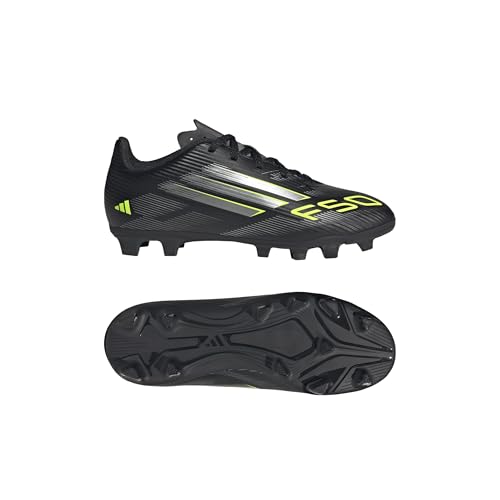 adidas Unisex niños F50 Club Firm Ground/Multi Ground Football Boots Kids, Core Black/Iron Metallic/Lucid Lemon, 31 1/2 EU - imagen 5