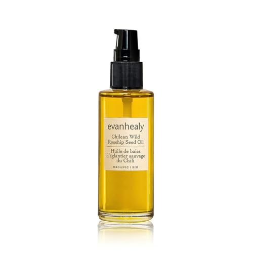 evanhealy Chilean Wild Rosehip Seed Oil | 100% Pure Wild-Harvested Certified Organic Rosehip Oil | Lightweight Facial Oil Dry Oil | Beautify & Rejuvenate All Skin