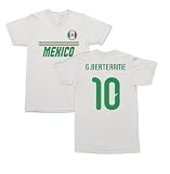 Tutiinca Mexico Soccer Fans G.Berterame 10 Jersey Style Unisex T-Shirt (White, Large)