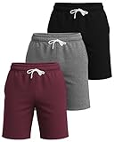 Real Essentials 3 Pack: Men's Cotton 7' French Terry Lounge SweatShorts – Gym Casual Shorts Pockets (Big & Tall Available)- Set 7, L