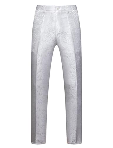 Men's Jacquard Suit Pants Wedding Formal Prom Party Trousers