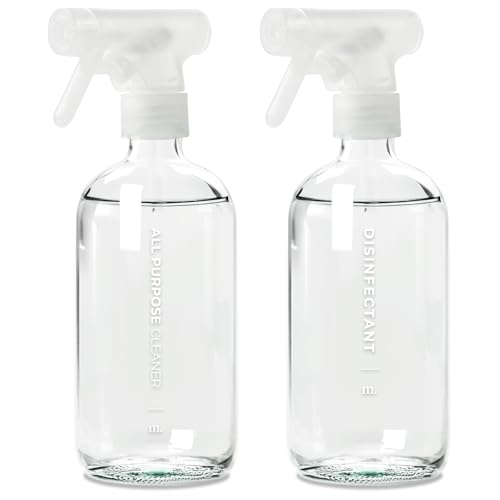 MAISONOVO Nettoyage Vaporisateur Eau Verre Lot De 2 - Transparent Flacon Spray Vide 500ml Pour Les Cheveux, Le Nettoyage Et Les Plantes - Bouteilles...
