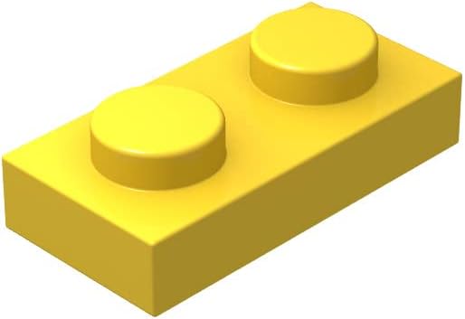Miniatura 1 de Classic Building - Placa de 1 x 2 pulgadas, platos amarillos de 1 x 2, 100 piezas, compatible con piezas y piezas Lego 3023 (color amarillo)
