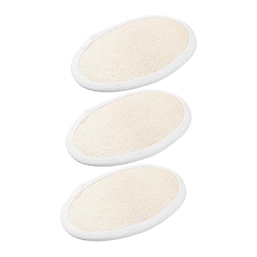 SAFIGLE 3Pcs Exfoliating Loofah Sponge Bath Towels with String Natural Loofah Pads for Full Scrubbing and Shower Accessories for Smooth Skin