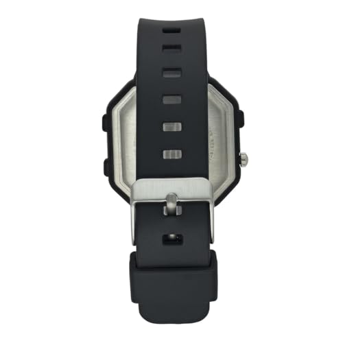 Image of Helix by Timex Ana Digital Watch for Man with Grey Octogonal Dial & Black Silicone Strap Band Water Resistant Men's Wrist Watches - TWESK6600T