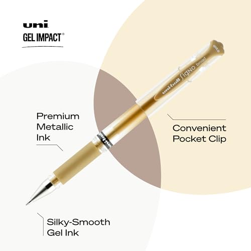 Uniball Signo 207 Gel Impact 10 bolígrafos metalizados miniatura 3