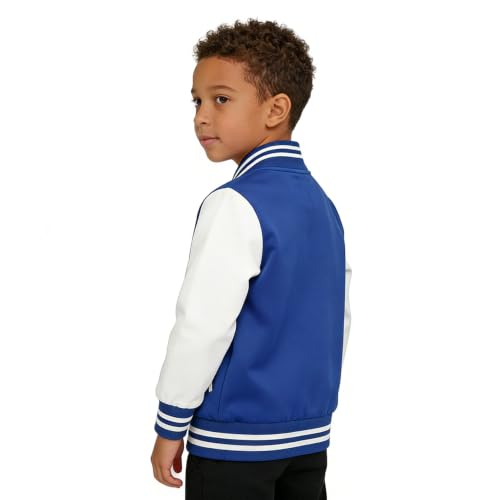 Image of LittleSpring Boys Girls Varsity Baseball Jacket Zip Up Bomber Jacket Thin 2-10Years