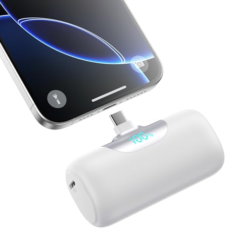 Mini Power Bank USB C 5500mAh, Ultra Compatto Powerbank 15W PD Ricarica Rapida Caricabatterie Portatile Batteria Esterna con LED Display per iPhone 17/16/15, Samsung Galaxy, Note, Huawei ecc
