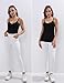 BQTQ 5 Pcs V Neck Camisole Tops for Women Spaghetti Strap Slim Fitted Soft Camisole Undershirts Basic Camisoles in White Black Gray, L