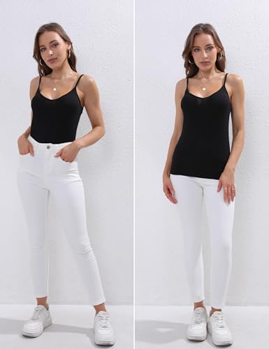 Image of BQTQ 5 Pcs Womens V Neck Camisoles Spaghetti Strap Slim-Fit Undershirts