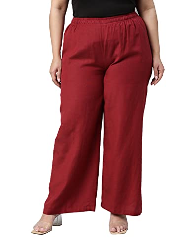 Image of GO COLORS Soft Viscose & Linen Blend Linen Palazzo Full Length for Women| Breathable, Mid Rise