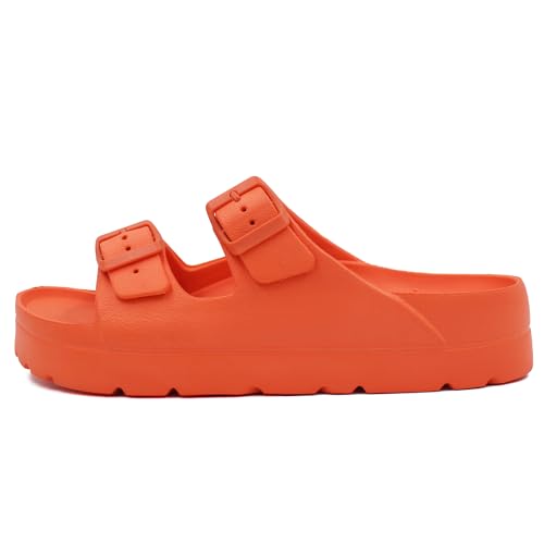 Image of L LOUBIT Women's Platform Sandals with Arch Support Pillow Soft Adjustable Buckle Slides Lightweight Non-Slip Summer Beach Shoes