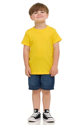 Cudlie 5-Pack Toddler Boys’ T-Shirts – Soft Cotton Tees for 12M to 4T – Solid Colors, Everyday Value, Soft and Comfy2