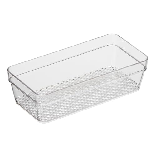 Image of Oggi Clear Drawer Organizer - 3 inch X 6.25 inch- Ideal for Organizing Kitchen Drawers, Office, Desk, Silverware, Kitchen Utensils, Cosmetics and Bathrooms