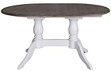 Altura: 78 cm Casa Padrino Mesa de Comedor de Estilo campestre Blanco/marrón 160-230 x 120 x H. 78 cm - Mesa de Cocina Ovalada Extensible de Madera Maciza en Estilo Campestre