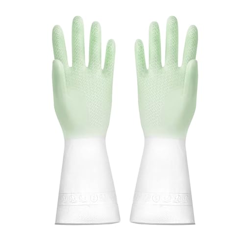 Feizikaw Cepillo Limpieza Guantes de látex de PVC para Limpieza del hogar, Cocina, lavandería, duraderos y con Degradado Color