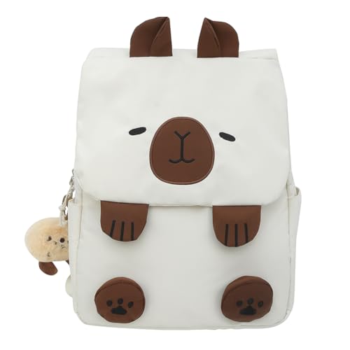 Women Backpack Adjustable Straps Capybara Kawaii Bookbag with Zipper Closure Rucksack Travel Bag Gifts for Capybara Lovers