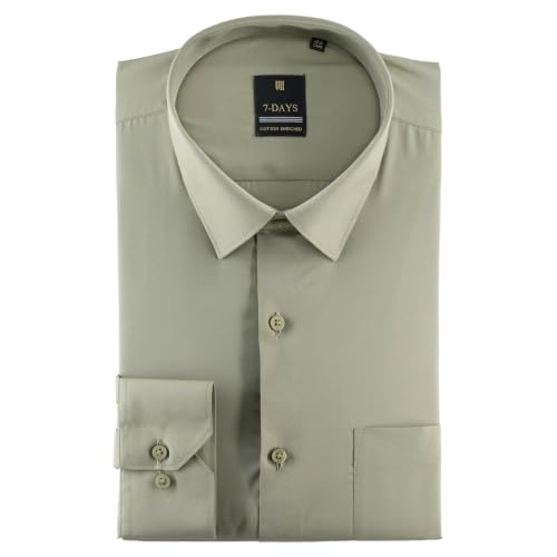 Image of 7-DAYS Men's Premium Formal Shirt - Cotton Rich, Regular Fit, Full Sleeve, with Pocket, Durable & Easy Care - Perfect for Office & Everyday Wear