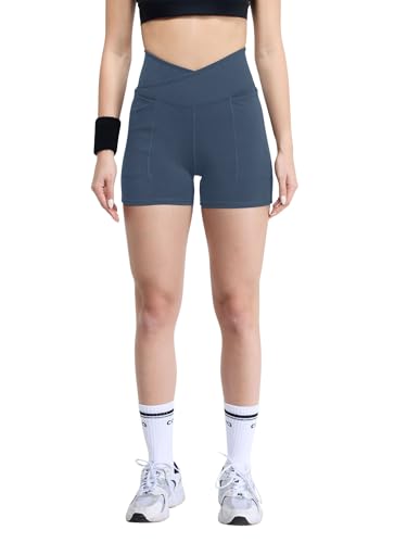 Image of CAVA Hourglass Workout Shorts - High Waist Sculpting Gym Shorts with V-Waist, Booty Lift Seam, Anti-Camel Toe Gusset & Side Pockets