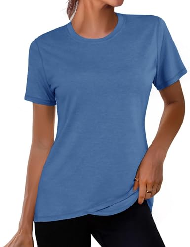 Gyabnw UV Sportshirt Damen Sport Tshirt Funktionsshirt Kurzarm Laufshirt Fitness Top Yoga Schutzkleidung