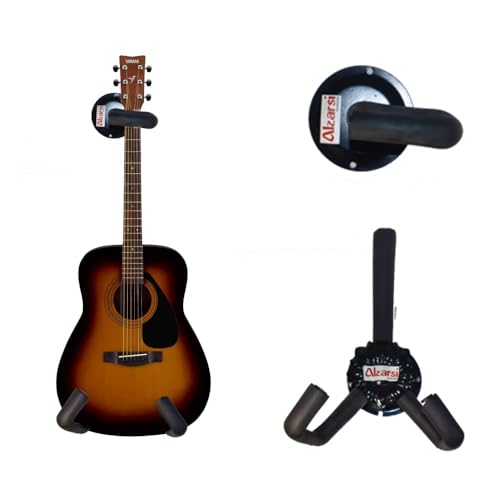 Image of Guitar Wall Mount Acoustic Electric Classical Guitar, Ukulele, Banjo and Mandolin Wall Hanger Slat Wall Horizontal Guitar Holder Bass Stand Rack Hook (1 Pack)