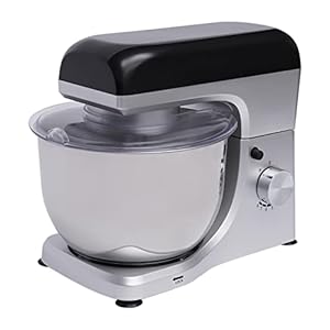 Stand Mixer, 500W Electric Stand Mixer Bread Dough Mixer with Stainless Steel Mixing Bucket and Dough Hook, 8 Speed 4.5L Kitchen Stand Up Mixer for Cake Bread Pizza Making Silver 110V