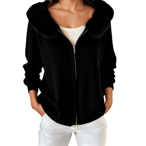 Gilet à capuche confortable zippé en maille texturée couleur unie pour homme