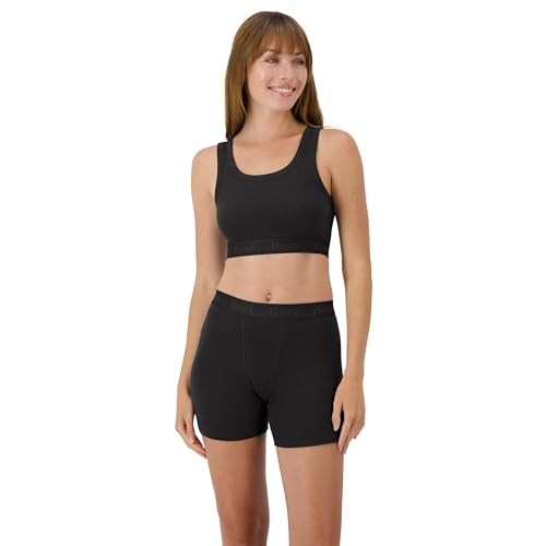 Hanes Women's Originals Supersoft Crop Top & Boxer Shorts Set, Comfywear Loungewear Set - image 2