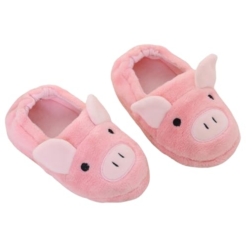 Kids Cute Cartoon Slippers Boys Girls Soft Plush Warm House Slippers Winter Indoor Outdoor Fuzzy Flat Slip-On Shoes