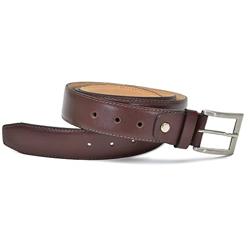 Cinto Social Masculino Com Regulagem Couro Fivela Metal (Marrom)