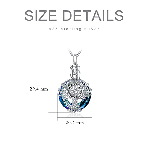 PROESS Tree of Life Necklace 925 Sterling Silver Viking/Viking Urn/Star of David/Lotus/Guitar Pendant Necklace Tree of Life Jewelry Gifts for Women Men for Birthday Christmas2
