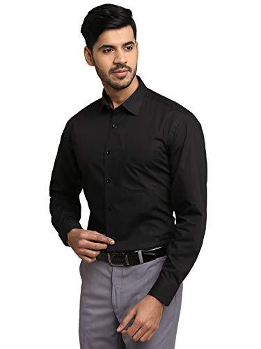 Image of JadeBlue Men's Regular Fit Solid Formal Shirt, Cotton Full Sleeve, Office Wear Shirt, Comfortable & Professional Look, Durable Fabric
