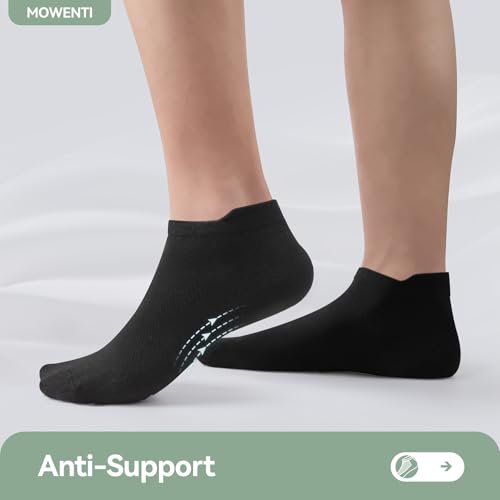 Mowenti 10 Paar Sneaker Socken Herren Damen Kurze Sportsocken Atmungsaktive Laufsocken Unisex Sneakersocken Schwarz 39-42