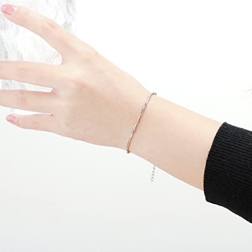 JoycuFF Inspirational Morse Code Bracelets for Women Gold Silver Stainless Steel Beads Encouragement Gifts for Her Daugh