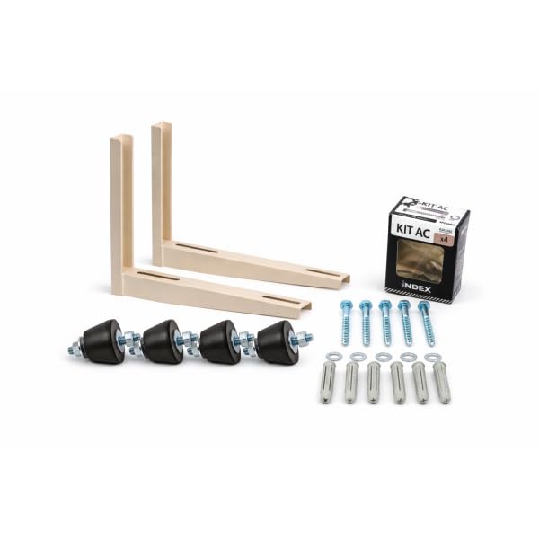 Kit instalación pared aire acondicionado con soporte de 450mm, bolsa fijación y amortiguadores