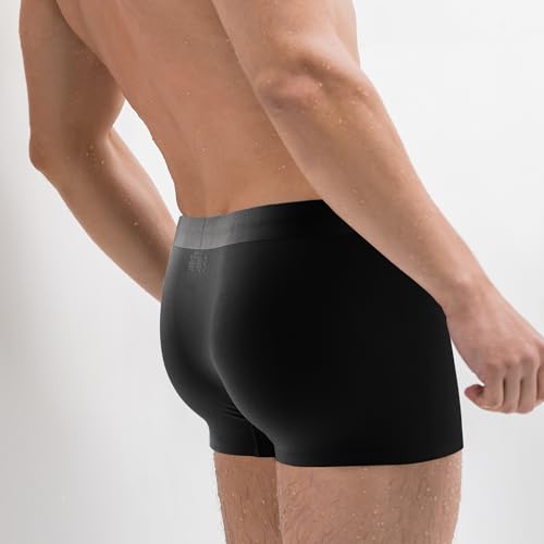Men's Underwear Micro Modal Trunks Comfortable Soft and Breathable Boxer Briefs for Men 4 Pack Black3