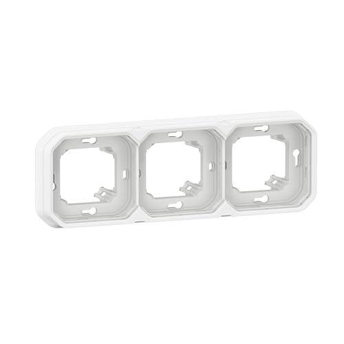 Cadre de support encastré Legrand Plexo 3 prises pour pièce humide et garage