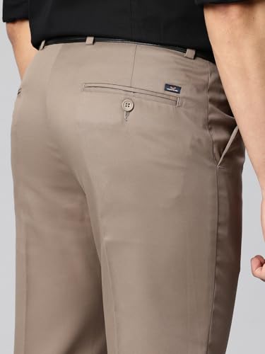 Image of Majestic Man Men's Slim Fit Solid Formal Trousers | Button and Zip | Side, Back Pockets | Italian Design | Office Wear /Executive Wear /Corporate Events /Business Meetings /Suit Pants