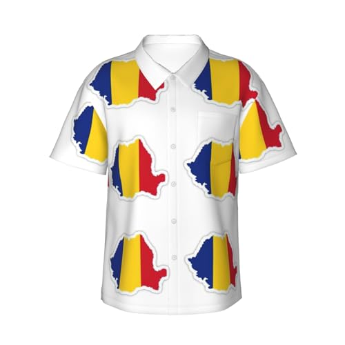 Chemise hawaïenne drapeau Roumanie et short de plage EdWal pour homme