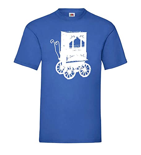 T-shirt Drehorgel homme bleu au motif artistique et coupe ample 3XL