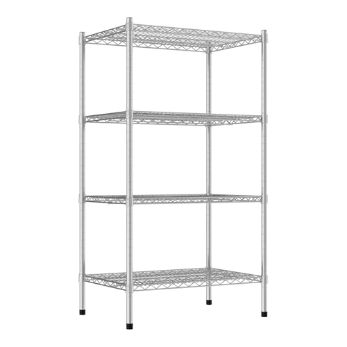 QUIET BOOK Commercial NSF Listed Chrome Stationary Wire Shelving Kit