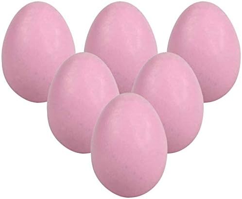 6-Pack Wooden Eggs Unfinished Wooden Fake Eggs Easter Craft Eggs for Display Children DIY Painting Decoration - Pink
