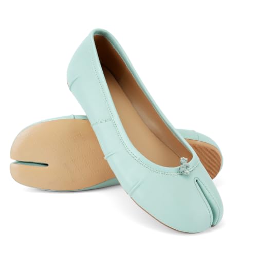 Image of VBDB Tabi Ballet Flats for Women Dressy Casual Shoes Split Toe Wide Flats Light Weight Japanese Shoes