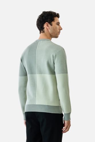 Image of SNITCH Men's Sweater | Color Block Acrylic Blend Regular Fit Crew Neck | Stylish Full Sleeve Lightweight Winter Knitwear for Casual Wear & Everyday Fashion